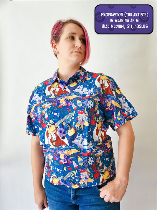 Digimon Gabumon Button-Up Shirt
