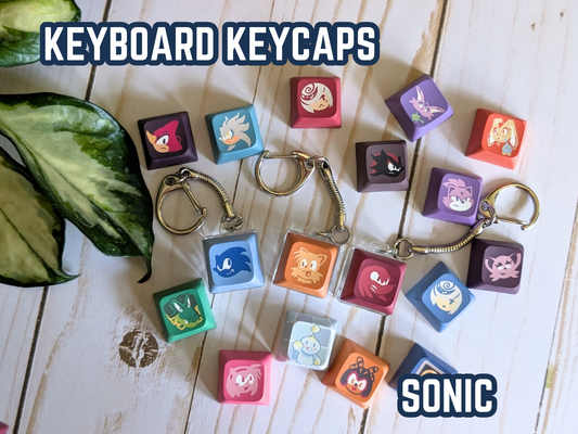 Sonic & Friends Keycaps  | Sonic Sega Hedgehog | Keyboard | Office Decor
