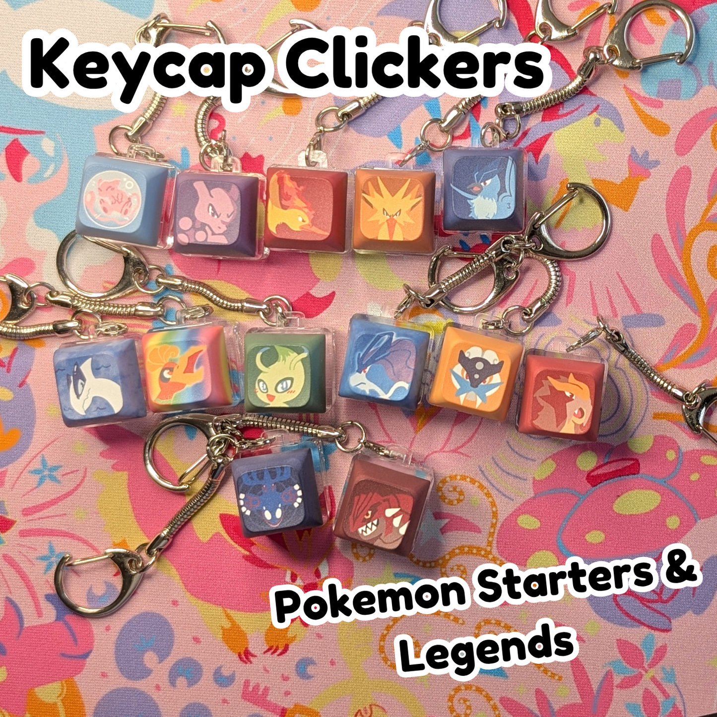 Pokemon Starters & Legends Keycap Clickers