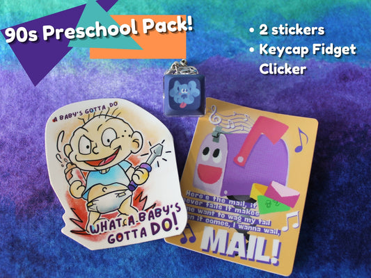 90s Preschool Sticker/Keycap Clicker Pack!