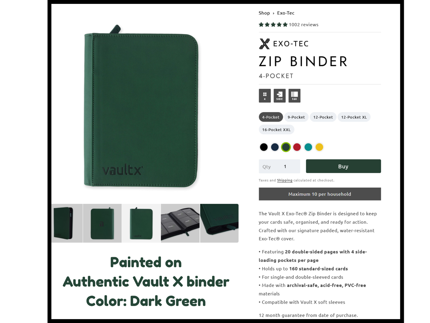 Custom Acrylic Painted 4-Pocket Venusaur Binder