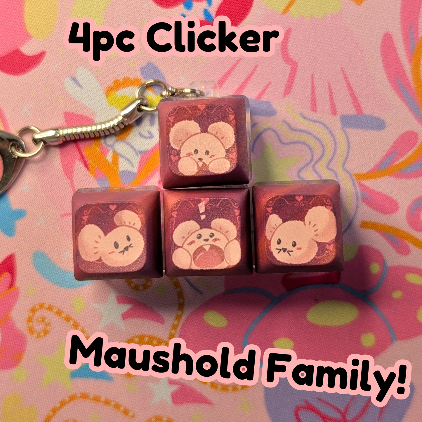 Pokemon Maushold 4pc Keycap Clicker