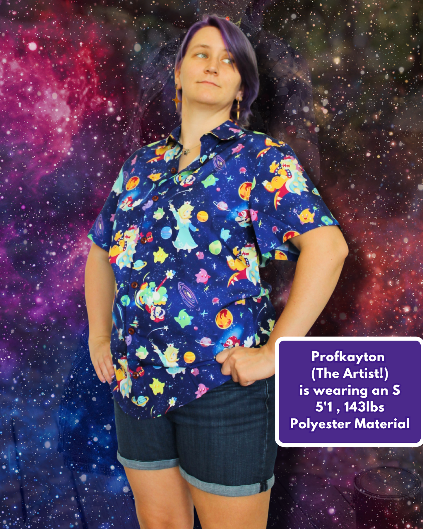 Mario Galaxy Button-Up Shirt