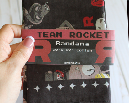 Team Rocket Bandana | Cowboy | Handkerchief/Mask - Cute Paisley Cotton