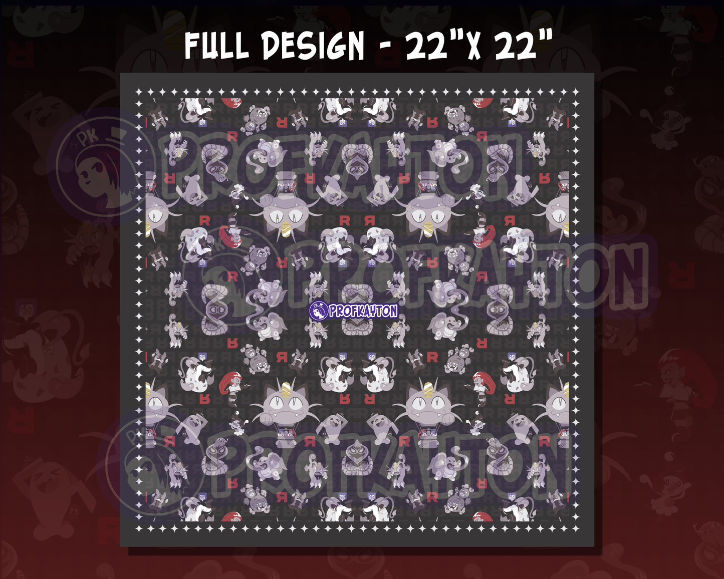 Team Rocket Bandana | Cowboy | Handkerchief/Mask - Cute Paisley Cotton