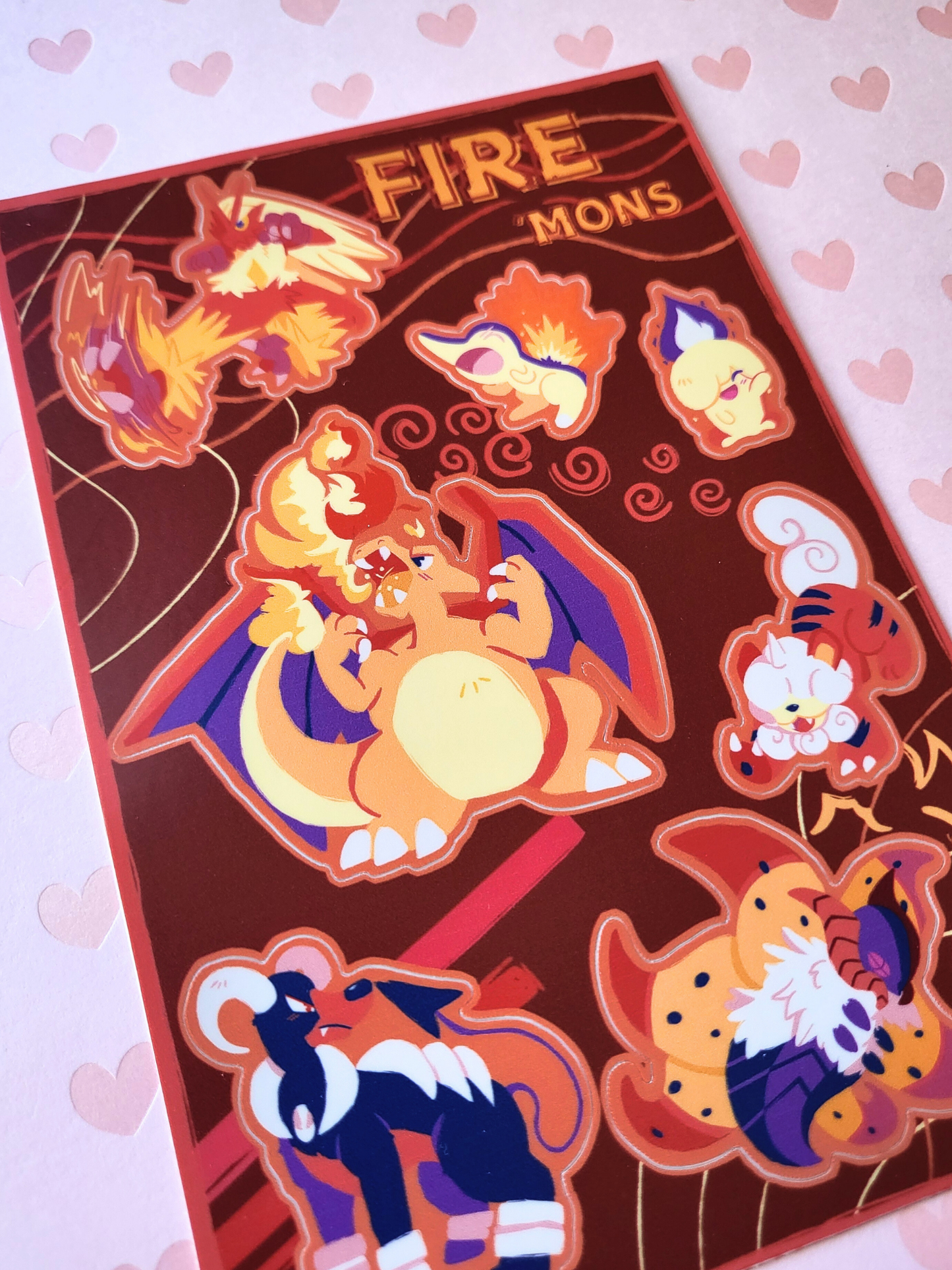 Fire Pokemon Sticker Sheet