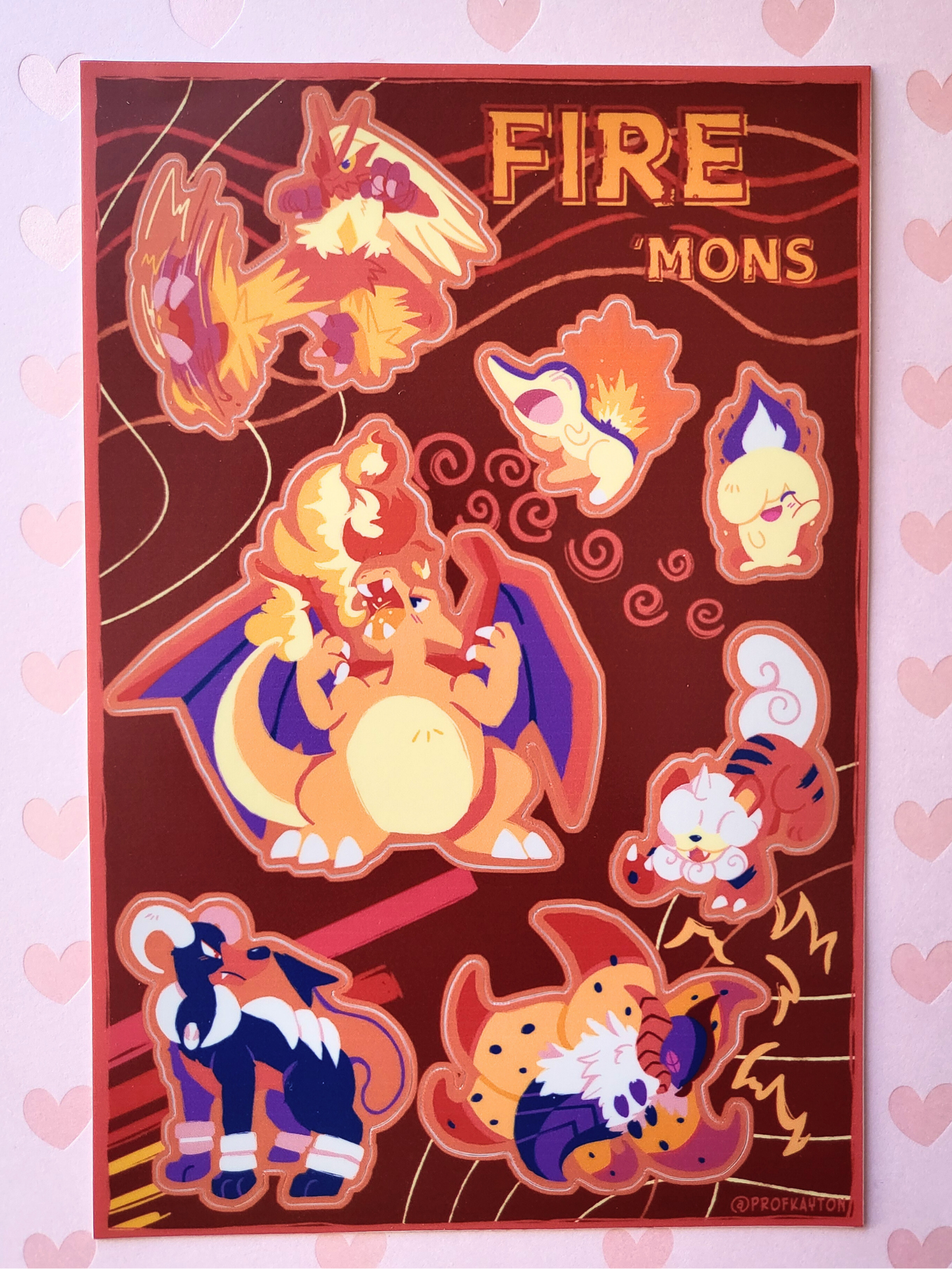 Fire Pokemon Sticker Sheet