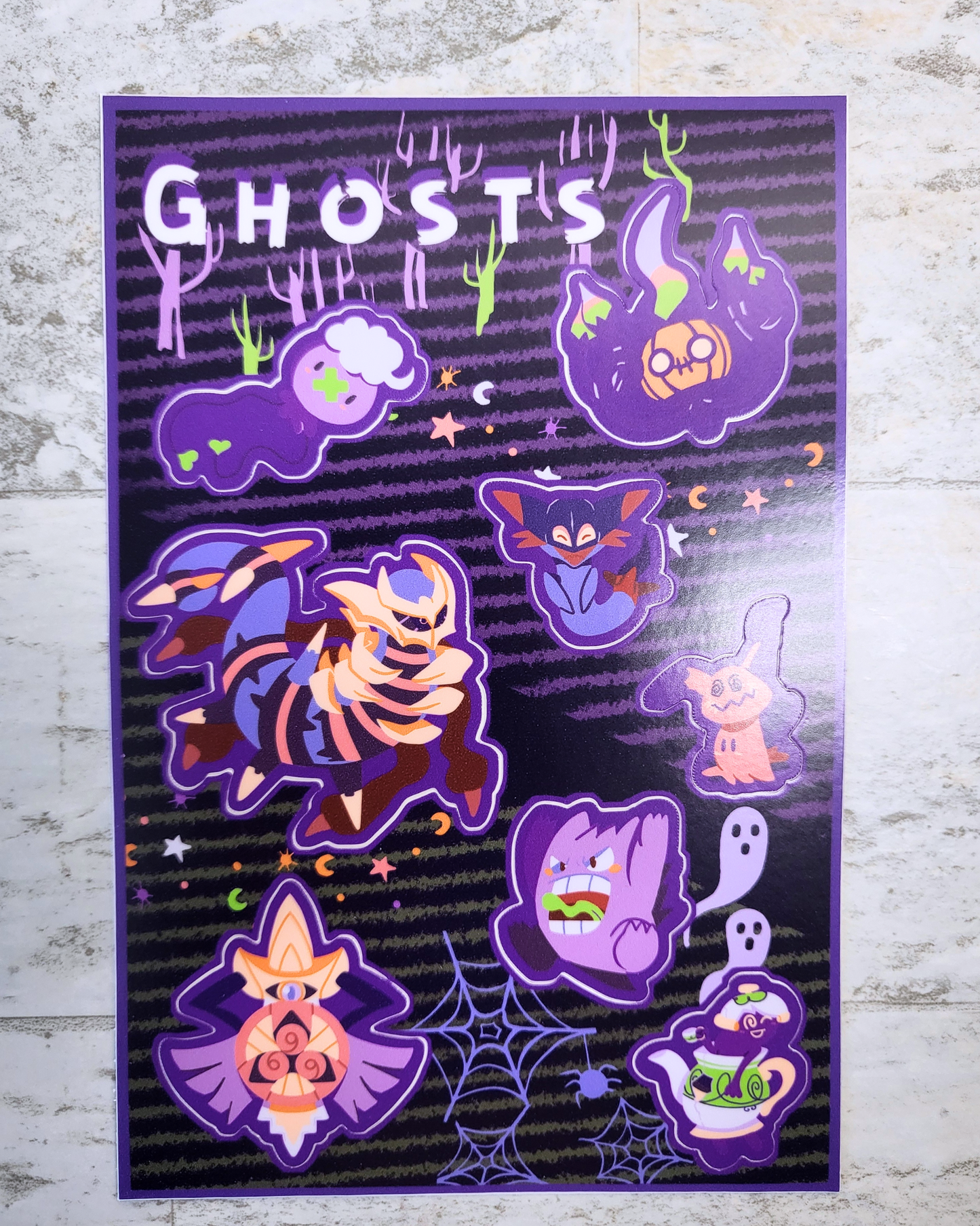 Ghost Pokemon Sticker Sheet