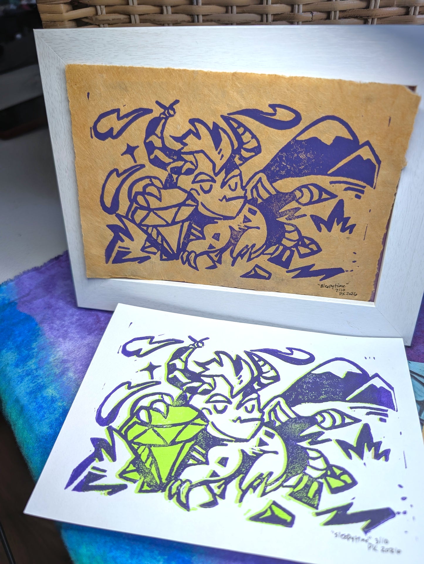 Spyro & Crash Linocut Block Prints