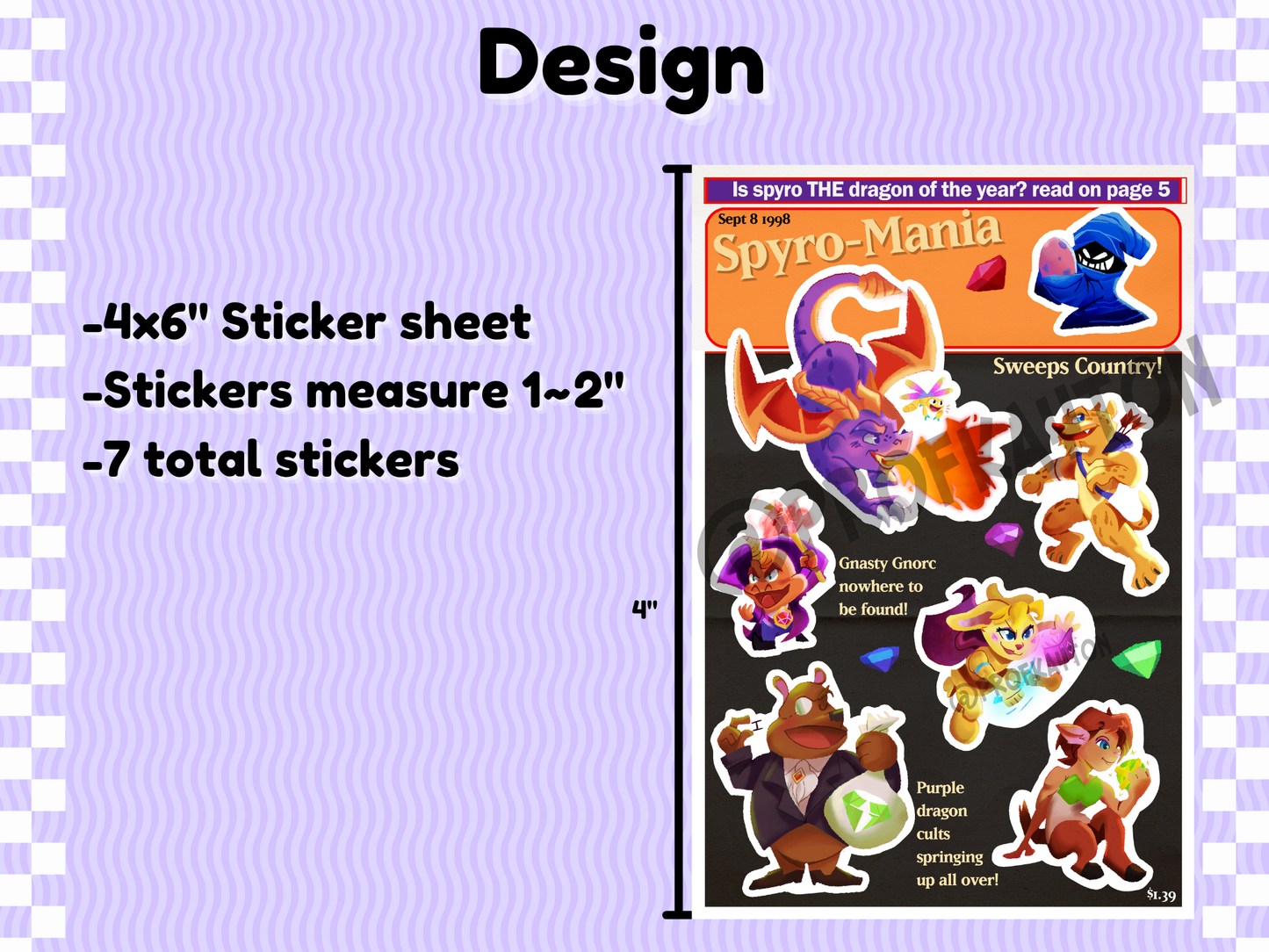 Spyro Sticker Sheet