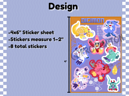 Digimon Rookies Sticker Sheet