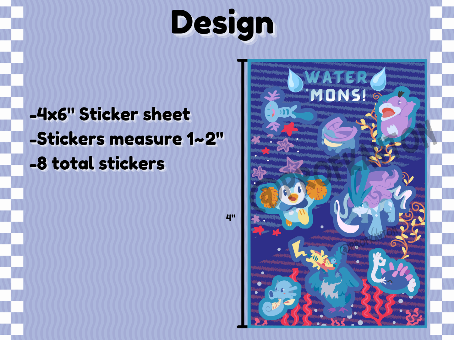Water Pokemon Sticker Sheet