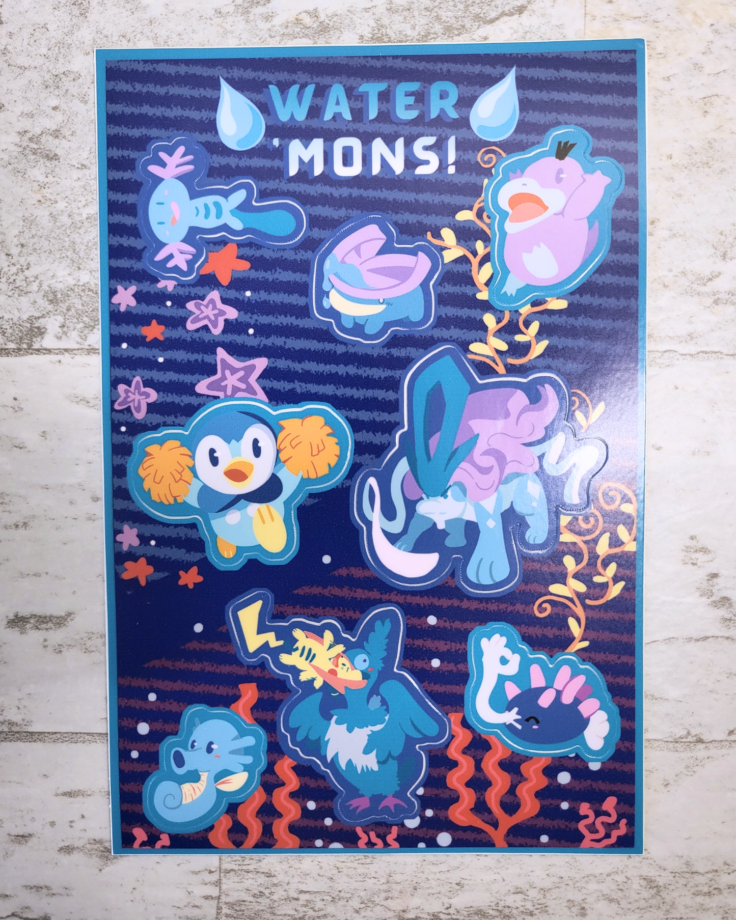 Water Pokemon Sticker Sheet
