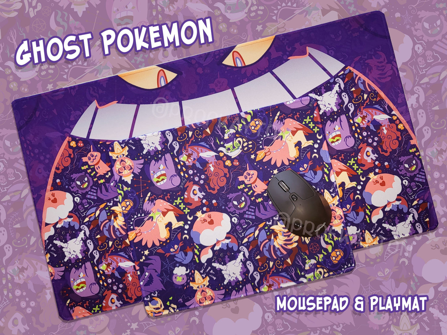 Ghost Type Pokemon Mousepad / Playmat