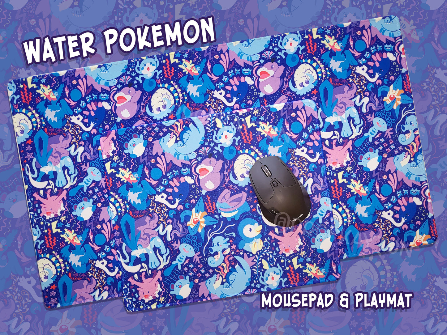 Water Type Pokemon Mousepad / Playmat