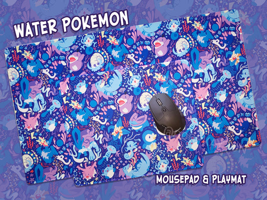 Water Type Pokemon Mousepad / Playmat