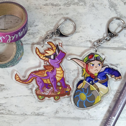 Sony Mascots Spyro & Jak Keychains