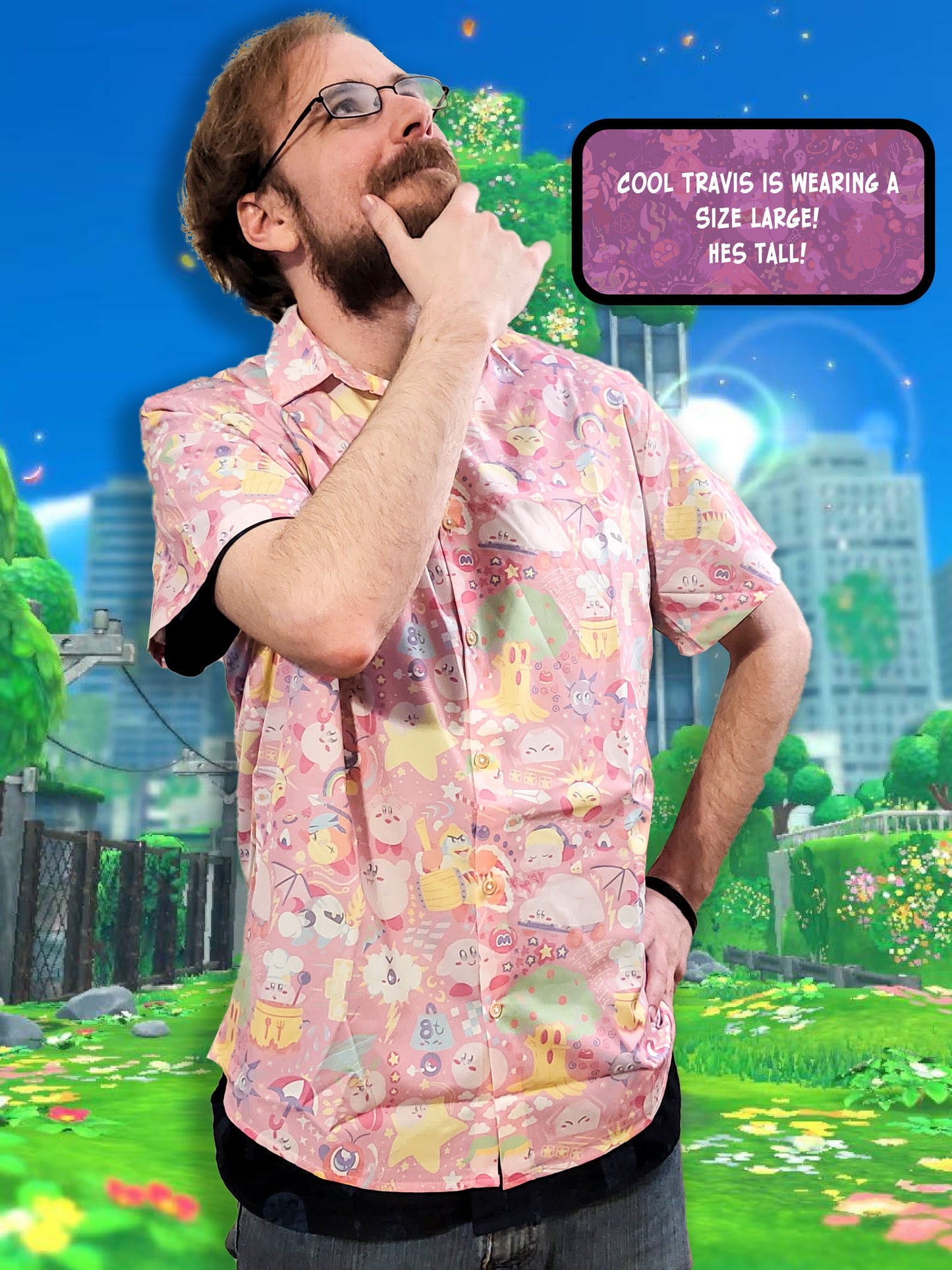 Nintendo Kirby Button-Up Shirt