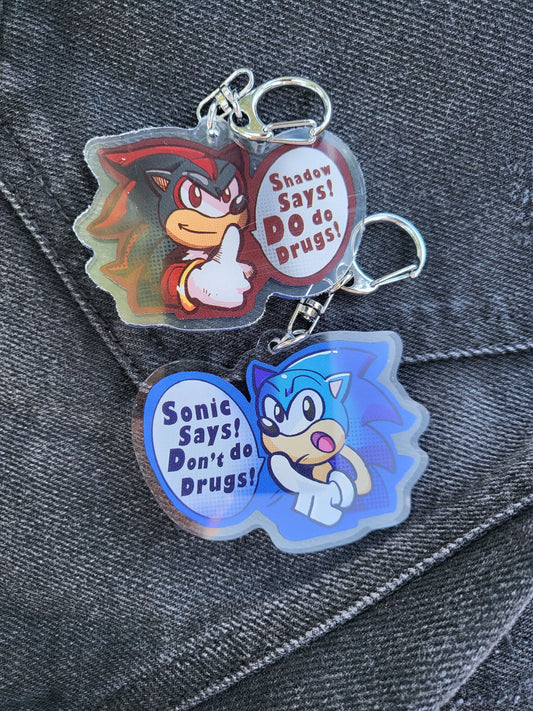 Sonic/Shadow Drugs Keychain