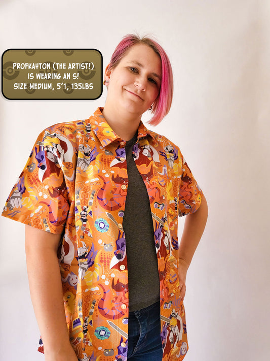 Digimon Agumon Button-Up Shirt