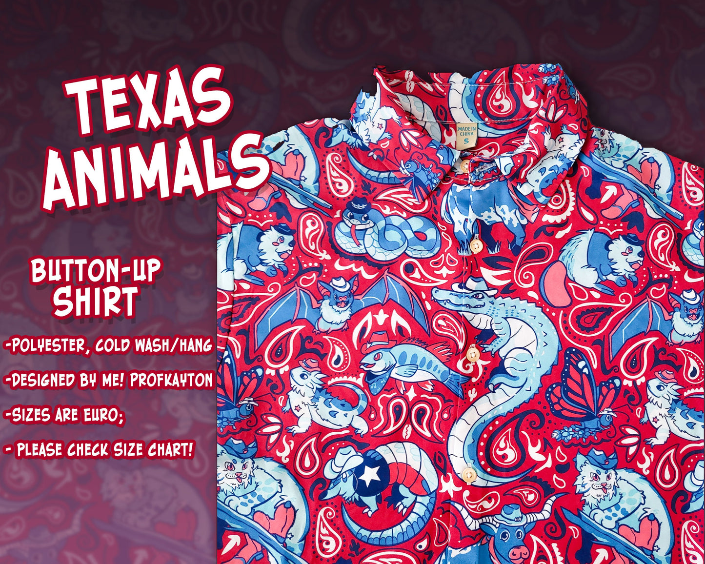 Texas Animals Button-Up Shirt