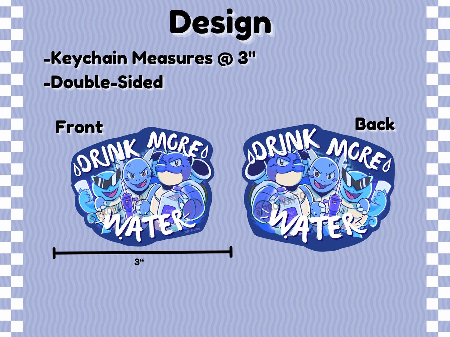 Squirtle Squad Drink Water Keychain