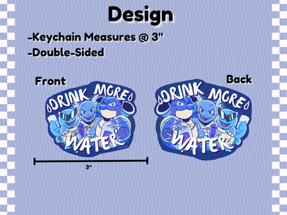 Squirtle Squad Drink Water Keychain