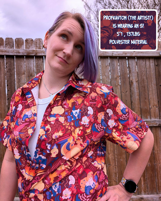 PKMN Fire Button-Up Shirt