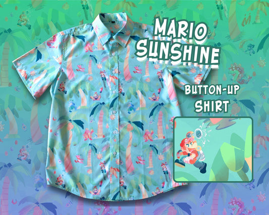 Nintendo Mario Sunshine Button-Up Shirt