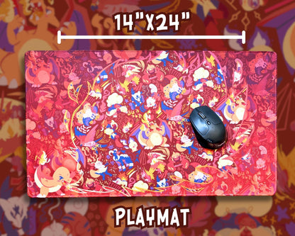 Fire Type Pokemon Mousepad / Playmat