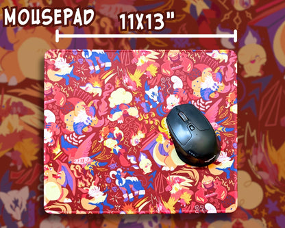Fire Type Pokemon Mousepad / Playmat