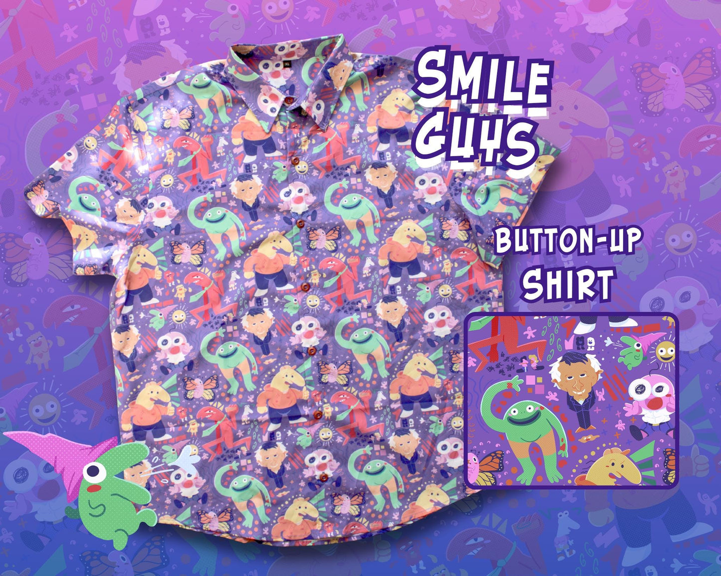 Smiling Friends Button-Up Shirt