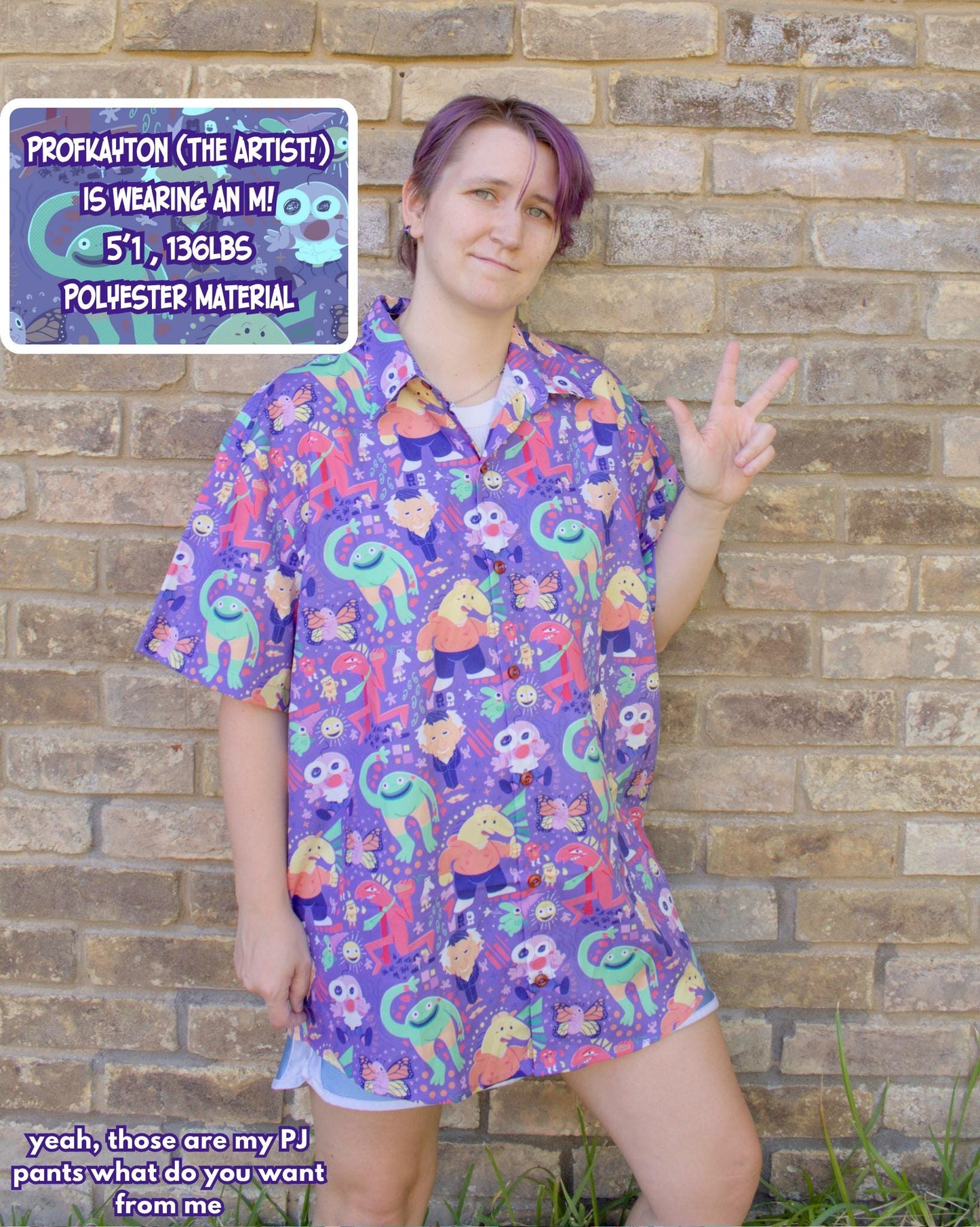 Smiling Friends Button-Up Shirt