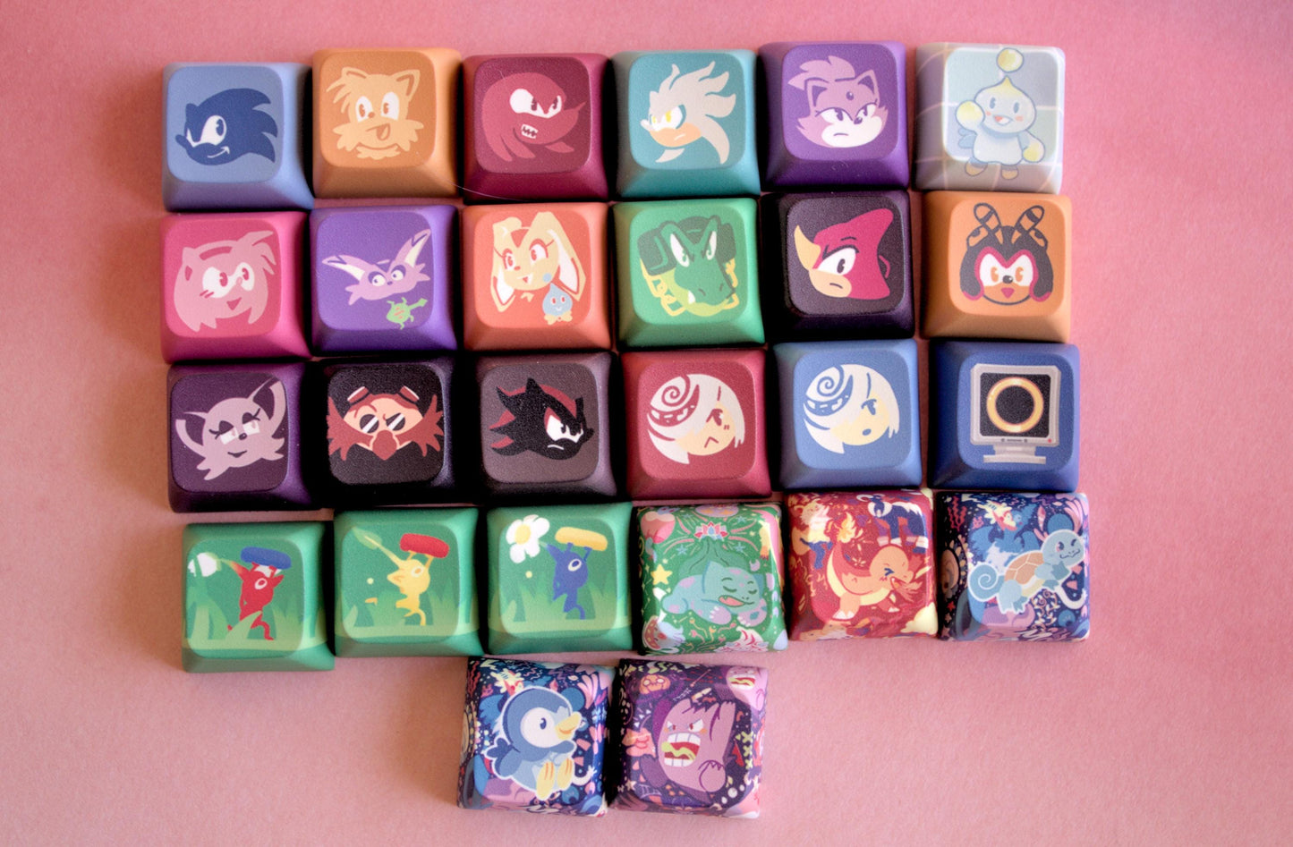Gaming Keyboard Keycaps  | Sonic Pokemon Pikmin  | Keyboard | Office Decor